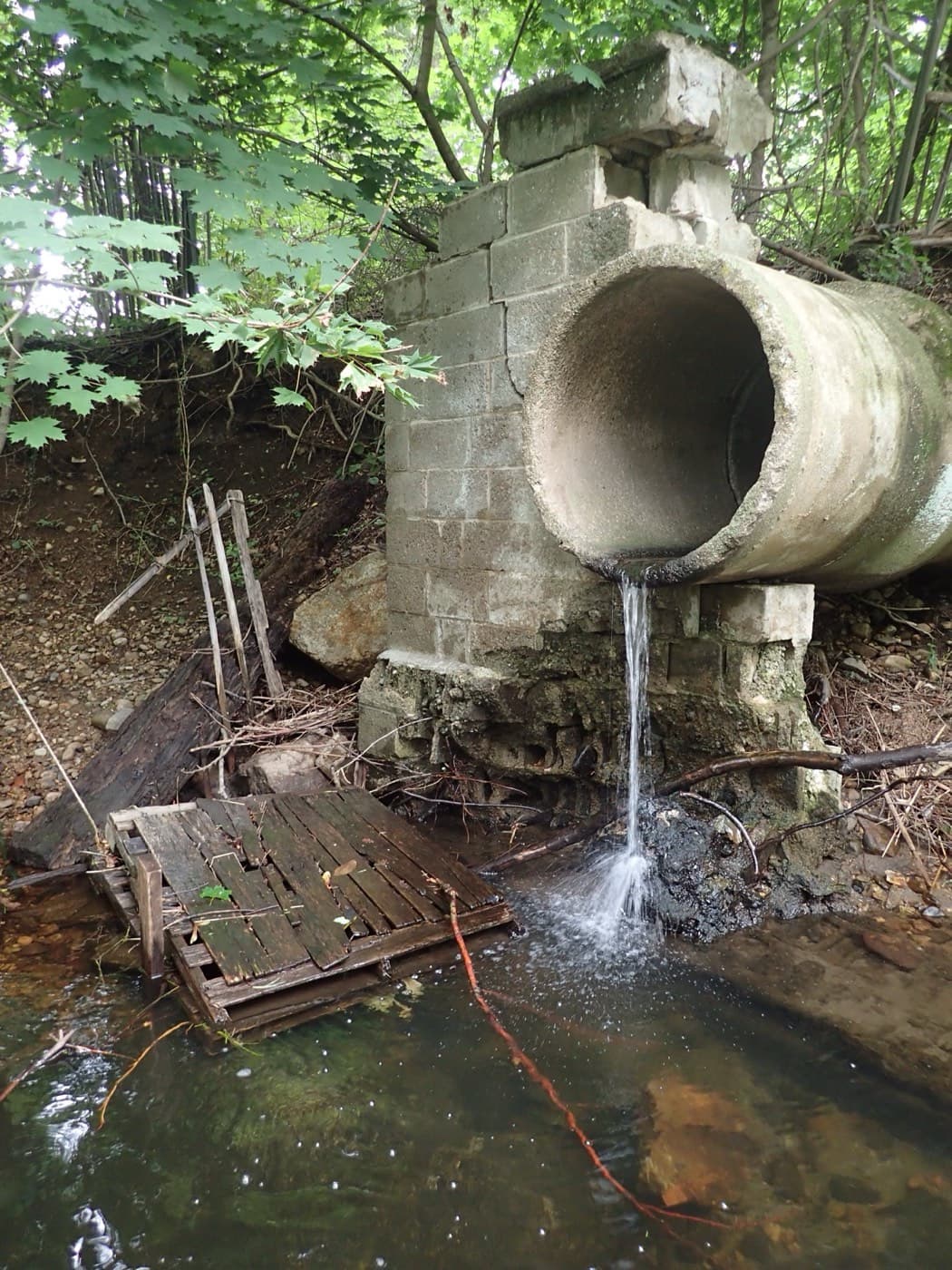Overcast Portland stormwater channel
